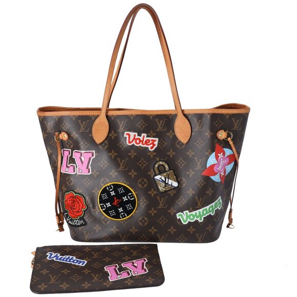 Louis Vuitton Neverfull MM Tote Monogram Travel Stickers Limited Edition - Picture 1 of 9